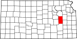 Map of Kansas showing Lyon County - Click on map for a greater detail.