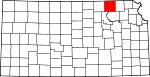 Map of Kansas showing Marshall County - Click on map for a greater detail.