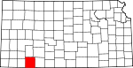 Map of Kansas showing Meade County - Click on map for a greater detail.