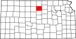 Map of Kansas showing Mitchell County - Click on map for a greater detail.