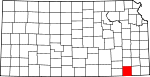 Map of Kansas showing Montgomery County - Click on map for a greater detail.
