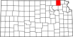 Map of Kansas showing Nemaha County - Click on map for a greater detail.