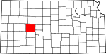 Map of Kansas showing Ness County - Click on map for a greater detail.