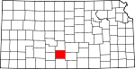 Map of Kansas showing Pratt County - Click on map for a greater detail.
