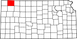 Map of Kansas showing Rawlins County - Click on map for a greater detail.