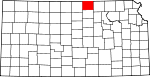 Map of Kansas showing Republic County - Click on map for a greater detail.