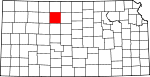 Map of Kansas showing Rooks County - Click on map for a greater detail.