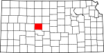 Map of Kansas showing Rush County - Click on map for a greater detail.