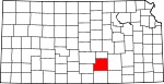 Map of Kansas showing Sedgwick County - Click on map for a greater detail.