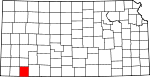 Map of Kansas showing Seward County - Click on map for a greater detail.