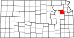 Map of Kansas showing Shawnee County - Click on map for a greater detail.