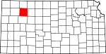 Map of Kansas showing Sheridan County - Click on map for a greater detail.