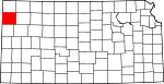 Map of Kansas showing Sherman County - Click on map for a greater detail.