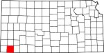 Map of Kansas showing Stevens County - Click on map for a greater detail.