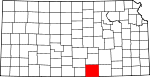 Map of Kansas showing Sumner County - Click on map for a greater detail.