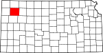 Map of Kansas showing Thomas County - Click on map for a greater detail.