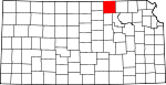 Map of Kansas showing Washington County - Click on map for a greater detail.