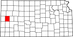 Map of Kansas showing Wichita County - Click on map for a greater detail.