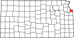 Map of Kansas showing Wyandotte County - Click on map for a greater detail.