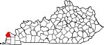 Map of Kentucky showing Ballard County - Click on map for a greater detail.