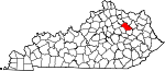 Map of Kentucky showing Bath County - Click on map for a greater detail.