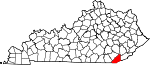 Map of Kentucky showing Bell County - Click on map for a greater detail.