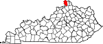 Map of Kentucky showing Boone County - Click on map for a greater detail.