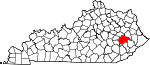 Map of Kentucky showing Breathitt County - Click on map for a greater detail.