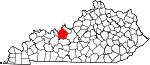 Map of Kentucky showing Breckinridge County - Click on map for a greater detail.