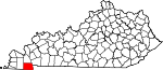 Map of Kentucky showing Calloway County - Click on map for a greater detail.