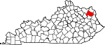 Map of Kentucky showing Carter County - Click on map for a greater detail.