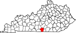 Map of Kentucky showing Cumberland County - Click on map for a greater detail.