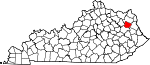 Map of Kentucky showing Elliott County - Click on map for a greater detail.