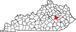 Map of Kentucky showing Estill County - Click on map for a greater detail.