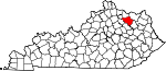 Map of Kentucky showing Fleming County - Click on map for a greater detail.