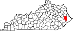 Map of Kentucky showing Floyd County - Click on map for a greater detail.