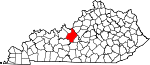 Map of Kentucky showing Hardin County - Click on map for a greater detail.