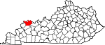 Map of Kentucky showing Henderson County - Click on map for a greater detail.