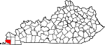 Map of Kentucky showing Hickman County - Click on map for a greater detail.