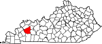 Map of Kentucky showing Hopkins County - Click on map for a greater detail.