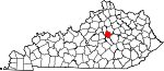 Map of Kentucky showing Jessamine County - Click on map for a greater detail.