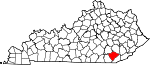 Map of Kentucky showing Knox County - Click on map for a greater detail.