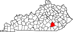 Map of Kentucky showing Laurel County - Click on map for a greater detail.