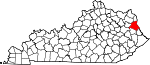 Map of Kentucky showing Lawrence County - Click on map for a greater detail.