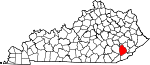 Map of Kentucky showing Leslie County - Click on map for a greater detail.