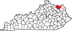 Map of Kentucky showing Lewis County - Click on map for a greater detail.