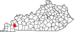 Map of Kentucky showing Lyon County - Click on map for a greater detail.
