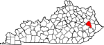 Map of Kentucky showing Magoffin County - Click on map for a greater detail.