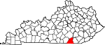 Map of Kentucky showing McCreary County - Click on map for a greater detail.