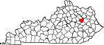 Map of Kentucky showing Menifee County - Click on map for a greater detail.